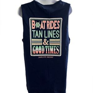 Jadelynn Brooke navy boat rides tank top medium
